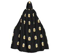 HJFCZH Fish crackers in a glass jar Pattern Halloween Adult Hooded Cape Super Large Hooded Cloak with Bow Tie, No Zipper
