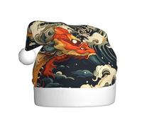 HJFCZH fish leap dragon gate Printing Christmas Hat for Adult Making It a Fun and Durable Gift for Men and Women