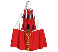 HJFCZH Flag of Gibraltar Printing Halloween Adult Hooded Cloak is a super large, comfortable, and durable cloak