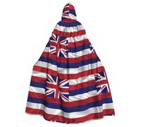 HJFCZH Flag of Hawaii American Prints Hooded Cloak - Extra Large Cape with Drawstring, Cozy Layer