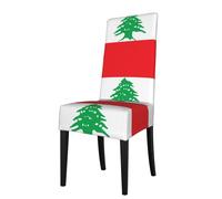 HJFCZH Flag of Lebanon Prints Dining Chair Throw Covers - Stretchable Polyester-Spandex Fabric for Elegant Home & Event Decor - Universal Fit & Easy Care