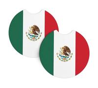 HJFCZH Flag of Mexico Prints Car Cup Coasters 2-Pack - Engineered Neoprene Drink Layers: Heat & Cold Resistant, Waterproof Protection - Universal Fit
