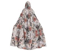 HJFCZH Flower Paris Eiffel Tower Prints Hooded Cloak - Extra Large Cape, Durable Costume Throw for Cospla