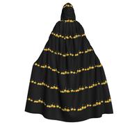 HJFCZH Flower thorn pumpkin Pattern Halloween Adult Hooded Cape Super Large Hooded Cloak with Bow Tie, No Zipper