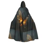 HJFCZH Flying Fireflies Picture Halloween Adult Hooded Cape Super Large Hooded Cloak