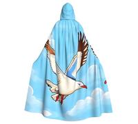HJFCZH Flying Seagulls Picture Halloween Adult Hooded Cape Super Large Hooded Cloak