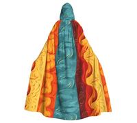 HJFCZH Four Elements Printed Halloween Adult Hooded Cape Super Large Hooded Cloak