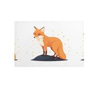 HJFCZH Fox in The Starry Sky Prints Placemats Set of 6 12x18in - A Great Housewarming Gift for a Warm & Stylish Home