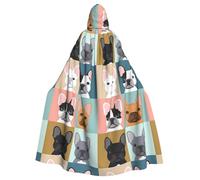 HJFCZH French Bulldog Dog Cute Prints Hooded Cloak - Extra Large Cape with Drawstring, Cozy Layer