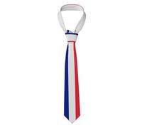 HJFCZH French flag Printed Men's Necktie tie Soft & Comfortable, Non-Deforming, Fade-Resistant, Durable (57X3.1 inch)