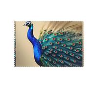 HJFCZH Fresh peacock Printed Placemats for Dining Table Set of 6 for Hotels, Homes, and Banquets as Decorative Table Decorations, Beautiful durable