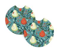 HJFCZH Fruit Under The Tree Printed Car Coaster Set of 2 - Waterproof Rubber Cup Holder Protectors for Cars, Trucks & SUVs