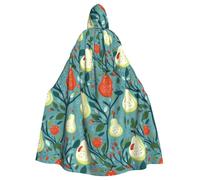 HJFCZH Fruit Under The Tree Printed Halloween Adult Hooded Cloak for various party and carnival settings