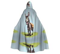 HJFCZH Funny Donkey Printed Halloween Adult Hooded Cloak for various party and carnival settings