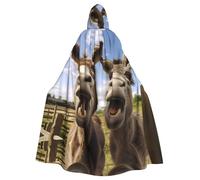 HJFCZH Funny Donkeys Printing Halloween Adult Hooded Cloak is a super large, comfortable, and durable cloak
