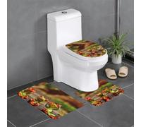 HJFCZH Funny Green Frogs Prints 3 Piece Bathroom Rugs Set 24x16in - Plush Microfiber Throw Rugs for Superior Absorbency & Non-Slip Safety