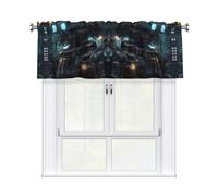 HJFCZH Future Robot Prints Kitchen Window Cover - 54x18 Inch Peach Skin Valance for Soft Lighting & Easy Style
