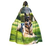 HJFCZH German Shepherd Dog Pattern Adult Halloween hooded jacket cloak long party cloak suitable for men and women