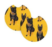 HJFCZH German Shepherd Dog Prints Cute Car Coasters Set of 2 - Waterproof Cup Holder Protectors for Cars, Trucks & SUVs
