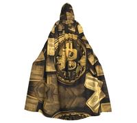 HJFCZH gold money symbol Picture Halloween Adult Hooded Cloak ensuring easy care and long-lasting use