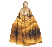 HJFCZH Golden Fields Printed Halloween Adult Hooded Cloak for various party and carnival settings