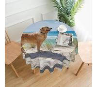 HJFCZH Golden Retriever Prints Round Decorative Tablecloth 60in - High-Grade Polyester Throw for Dinners, Weddings & Everyday Use