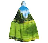 HJFCZH Golf Course Lawn Prints Hooded Cloak - Long Cape, Comfortable Throw for Cosplay & Parties