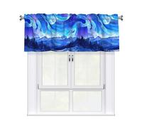HJFCZH Gorgeous Northern Lights Prints Kitchen Window Cover - 54x18 Inch Peach Skin Valance for Soft Lighting & Easy Style