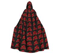 HJFCZH Gothic Rose Prints Hooded Cloak - Extra Large Cape, Durable Costume Throw for Cospla