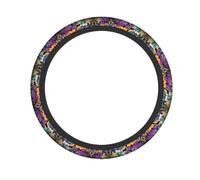 HJFCZH Graffiti Hip Hop Prints Steering Wheel Cover - Quality Neoprene Grip Layer for Cars, Trucks & SUVs, Durable Non-Slip Protection, Heat & Cold Resistant