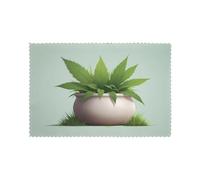 HJFCZH Grass Pot Leaf Printed Placemats for Dining Table Set of 6 for Hotels, Homes, and Banquets as Decorative Table Decorations, Beautiful durable