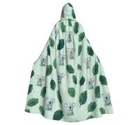 HJFCZH green leaf koala Prints Halloween Adult Hooded Cloak for various party and carnival settings