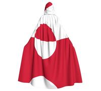 HJFCZH Greenland flag Printed Halloween Adult Hooded Cape Super Large Hooded Cloak