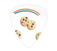 HJFCZH Guitar Picks Set of 12, 3 Thicknesses, ABS Material, for Acoustic | Electric Guitar, Ukulele Rainbow Chocolate Chip Cookies Prints
