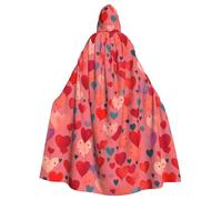 HJFCZH happy valentine's day Prints Halloween Adult Hooded Cloak for various party and carnival settings