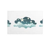 HJFCZH Hide and Seek Stars Prints Placemats Set of 6 12x18in - Durable Table Layers with Heat-Resistant & Stylish Prints
