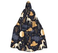 HJFCZH horse under the moon Prints Halloween Adult Hooded Cloak for various party and carnival settings
