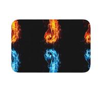 HJFCZH Ice and Fire Boxing Prints Hem Mat 40x60 - Well-crafted Bathroom Floor Cover | Absorbent Throw Rug for Spa-Like Home Retreats