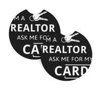 HJFCZH I'm A Realtor Ask Me Prints Car Cup Coasters 2-Pack - High-Grade Neoprene Drink Layers for Stress-Free Travel & a Stylish Ride - Universal Fit