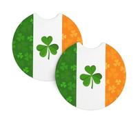 HJFCZH irish flag Prints Car Cup Coasters 2-Pack - Neoprene Drink Covers for Worry-Free Driving & a Spotless Interior - Fits Most Vehicles