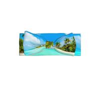 HJFCZH Island with Sandy Beach and Palm Tree Prints Baby Bow Headband - Soft, Skin-Friendly Nylon Blend for Newborn Photo Shoots & Baby Shower Gifts