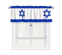 HJFCZH Israeli Flag Prints Durable Window Layer - 54x18 Inch 100% Polyester Peach Skin Valance for Long-Lasting Style