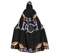 HJFCZH Jazz drum Prints Hooded Cloak - Extra Large Cape, Durable Costume Throw for Cospla
