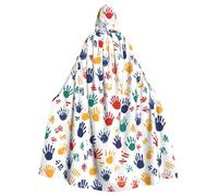 HJFCZH kids hand print Prints Halloween Adult Hooded Cloak for various party and carnival settings