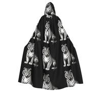 HJFCZH King of the Forest Pattern Halloween Adult Hooded Cape Super Large Hooded Cloak with Bow Tie, No Zipper