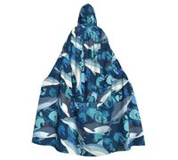 HJFCZH Kiss Dolphin Tale Pattern Printing Halloween Adult Hooded Cloak is a super large, comfortable, and durable cloak
