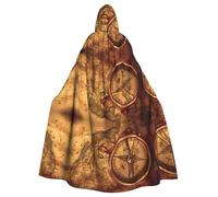 HJFCZH Law of the Compass Navigation Prints Hooded Cloak - Long Polyester Throw for Durable Cosplay & Halloween