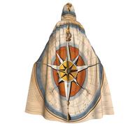 HJFCZH Law of the Compass sea Prints Halloween Adult Hooded Cloak for various party and carnival settings