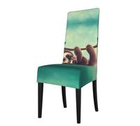 HJFCZH Lazy Cute Sloth Hanging the Branches Prints Protection Cover for Dining Chair - Stretch Slipcovers, Renew Your Chairs Instantly, No Ironing Needed, Fits Most Standard Chairs