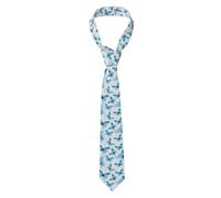 HJFCZH light blue butterfly Printed Men's Necktie tie Soft & Comfortable, Non-Deforming, Fade-Resistant, Durable (57X3.1 inch)